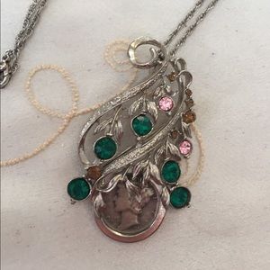 Antique Mercury Dime Pendant
